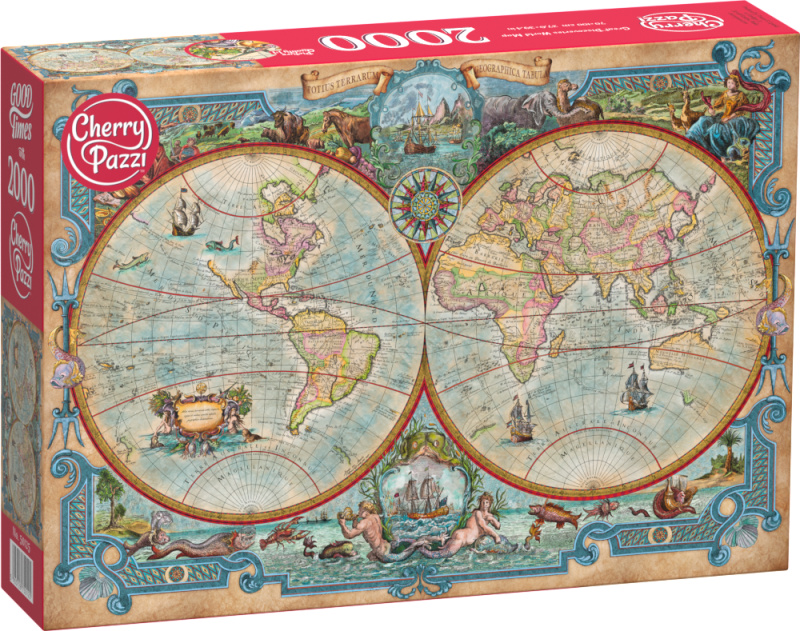 Puzzle Mapa světa Velkých objevů 2000 dílků