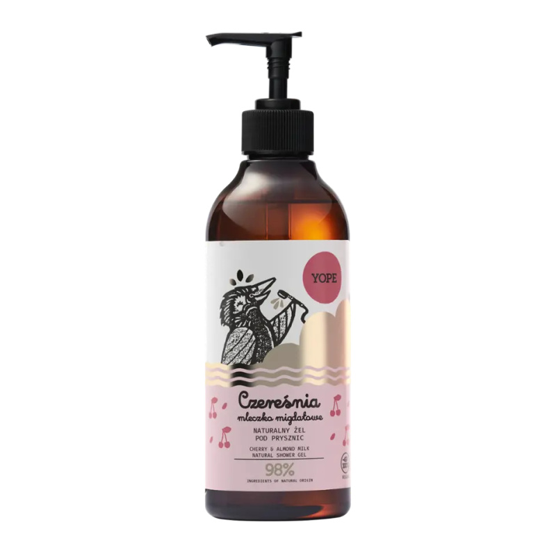 Yope Cherry & Almond Milk přírodní sprchový gel 400 ml