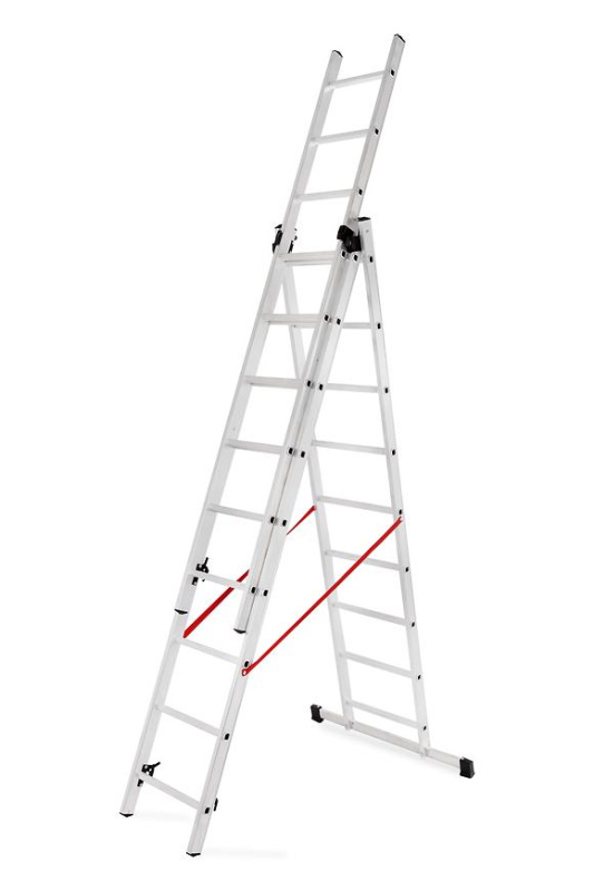 Hliníkový žebřík 3 x 9 příček, do 150 kg