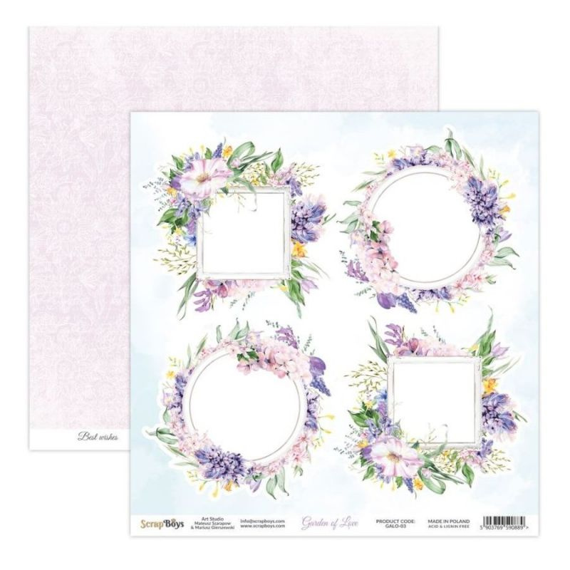 Oboustranný papír na scrapbook (1ks) Garden of Love č.03