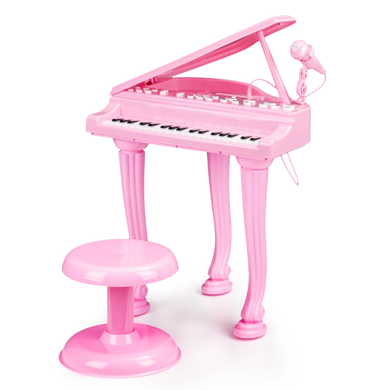 EcoToys Piano pro děti s mikrofonem a židličkou Pink