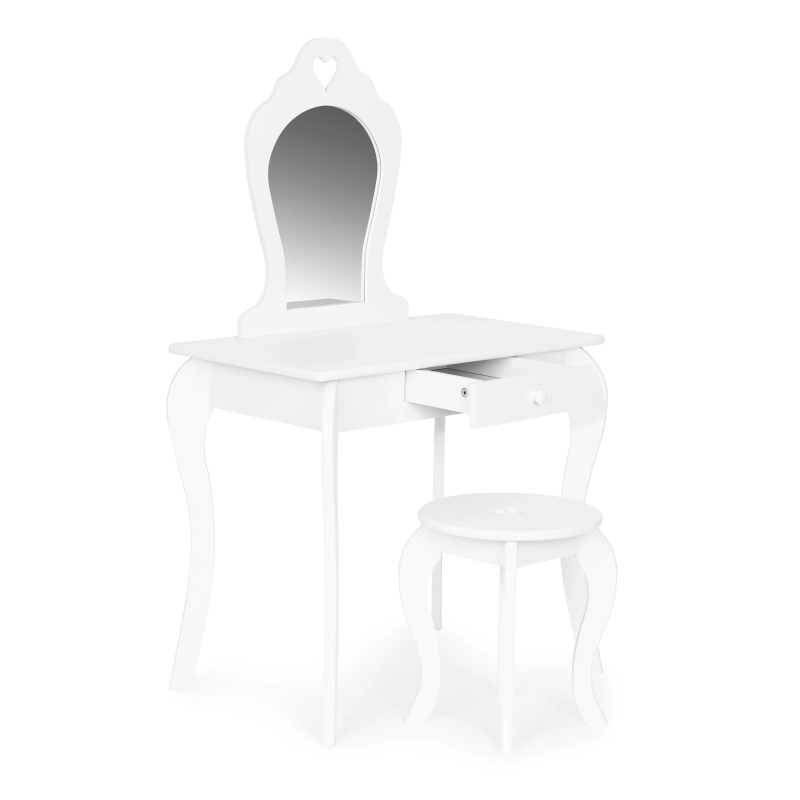 ecotoys Dětský velký toaletní stolek se zrcadlem pro dívky