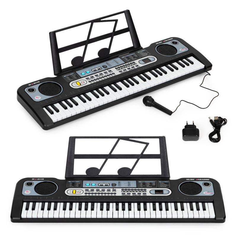 MULTISTORE Velký klavír s mikrofonem pro děti + napájecí zdroj
