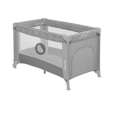 LIONELO Postýlka cestovní Stefi – Grey Concrete Multicolor