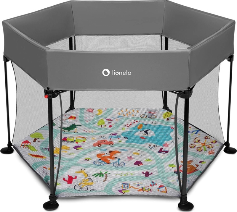 Lionelo Dětská ohrádka Roel Grey Multicolor 153263