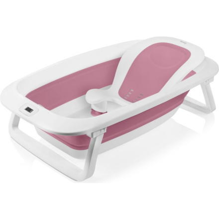 Lionelo Skládací vanička s teploměrem a lehátkem Pink Magnolia