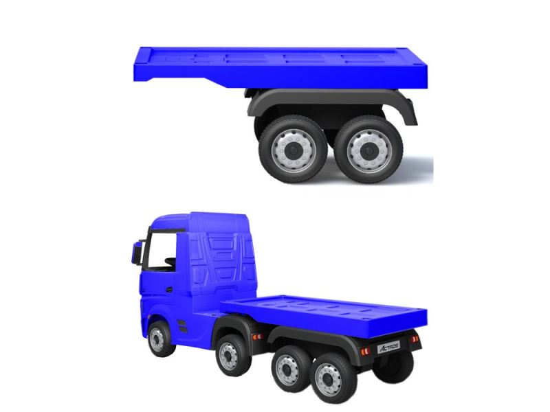 LEAN CARS Přívěs pro dětský elektrický kamion Mercedes Actros modrý