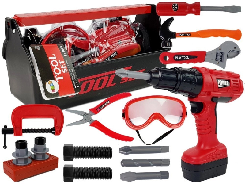 LEANToys Dětská sada nářadí v boxu