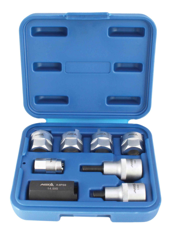 Sada zástrčných hlavic 1/2" imbus, 8 ks - Asta A-8PSS