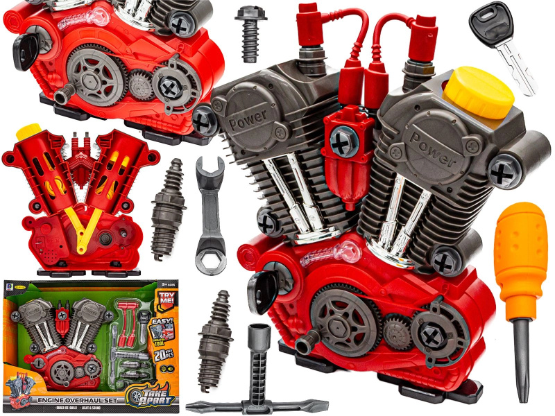 Rozebíratelný motor – sada pro malého mechanika se zvukem a světlem (zlevněno kvůli vadě)