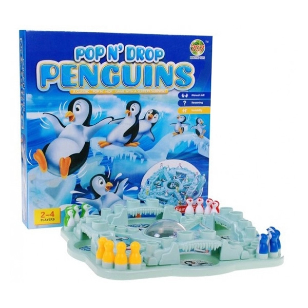 Pop n' drop penguins – desková hra tučňáčí závody (styl Člověče, nezlob se)