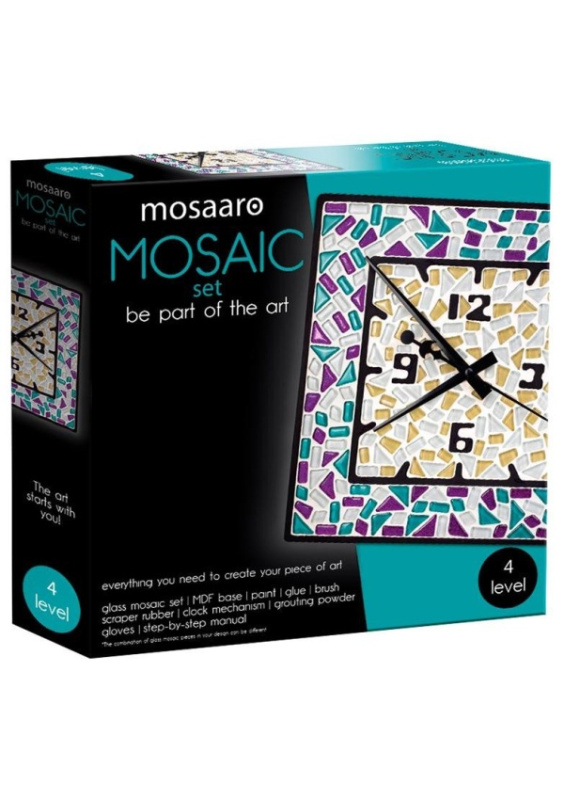 MOSAARO Sada na výrobu mozaiky - Hodiny čtvercové Kreativní svět s.r.o.