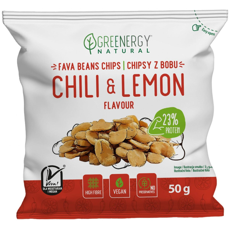 Greenergy Chipsy z fava bobů Chilli Lemon