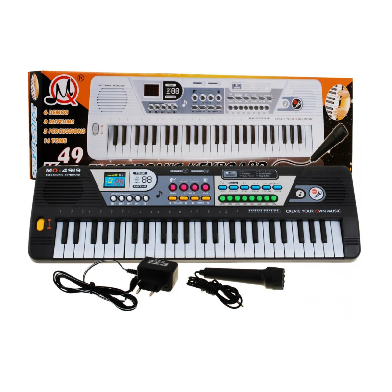 Dětské elektronické klávesy MQ-4919 s mikrofonem a funkcí nahrávání