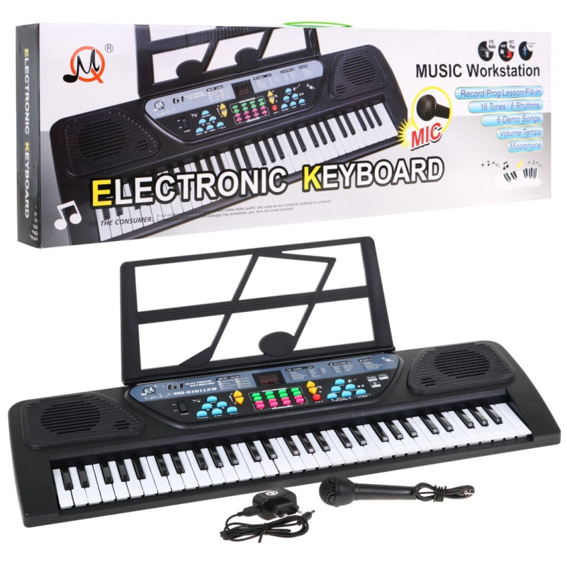 Dětský keyboard s výukovým režimem 5+ s mikrofonem a nahráváním