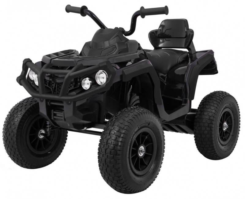 Dětská čtyřkolka ATV Air battery quad Black + nafukovací kola + rádio MP3 + pomalý start