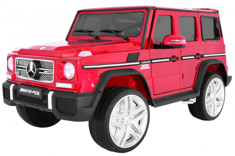Mercedes AMG G65 Autíčko na baterie pro děti Červené + lakované + nosič zavazadel + světla Zvuky