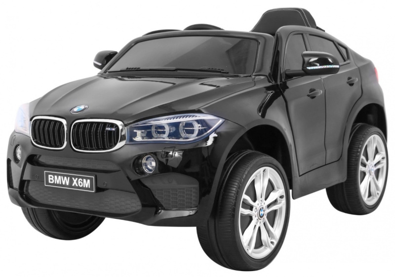 Mașinuță electrică pentru copii BMW X6M vopsită + telecomandă + EVA + pornire lentă + audio + LED – Černé