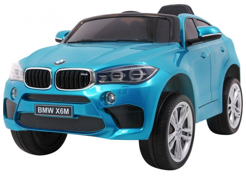 Mașinuță electrică pentru copii BMW X6M vopsită + telecomandă + EVA + pornire lentă + audio + LED – Modré