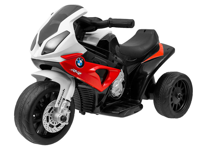 BMW S1000 RR Mini motorka na baterie + 3 kola + zvuky + LED dioda – Červená