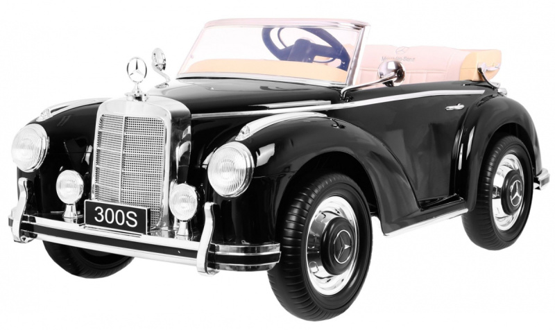 RKToys elektrické auto Mercedes Benz 300S RETRO Černé Lakovaná