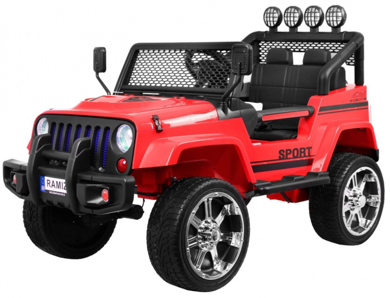 Terénní auto Raptor Drifter Red + Dálkové ovládání + Pohon 4x4 + Úložný prostor + Pomalý start + MP3 LED dioda