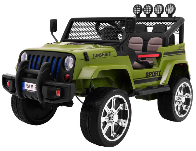 Terénní auto Raptor Drifter Green + Dálkové ovládání + Pohon 4x4 + Úložný prostor + Pomalý start + MP3 LED dioda