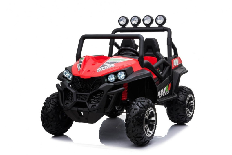 Dětská terénní buggy Grand Lift Červená + pohon 4x4 + dálkové ovládání + nosič zavazadel + rádio MP3 + LED dioda