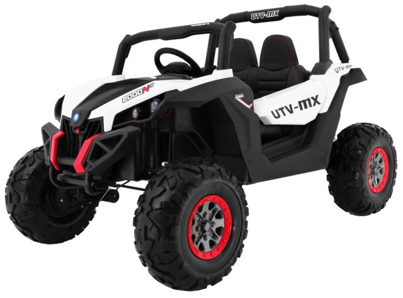 Buggy SuperStar pro děti Bílá + MP4 + pohon 4x4 + dálkové ovládání + zavazadlový prostor + LED + zámek dveří