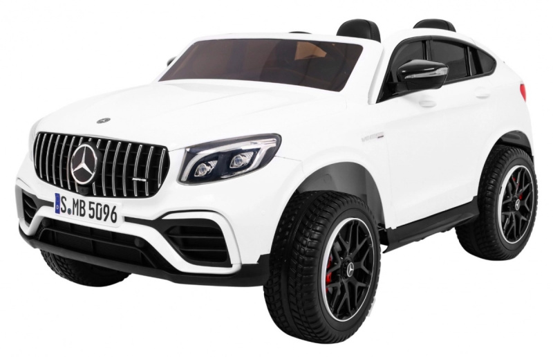 Mercedes GLC 63S dětské auto Bílý + 4x4 + MP4 + LED + Eco kůže + Pomalý start + EVA