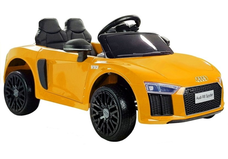 Audi R8 Spyder elektrické autíčko na akumulátor žluté s dálkovým ovládáním
