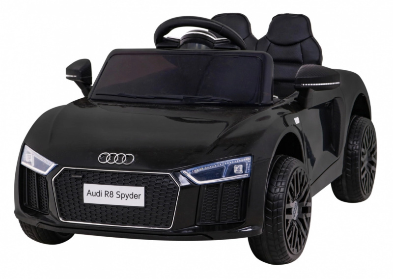 Audi R8 dětské elektrické autíčko černé s dálkovým ovládáním, EVA koly, pomalým startem a MP3 LED