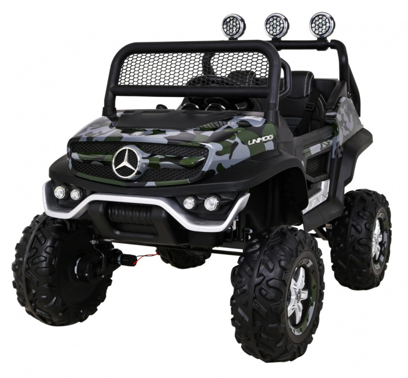 RKToys elektrické autíčko Mercedes Benz Unimog maskovaná lakovaná