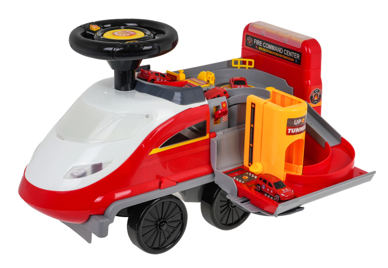 Baby Mix RACER se zvukem a vodící tyčí HASIČI červené
