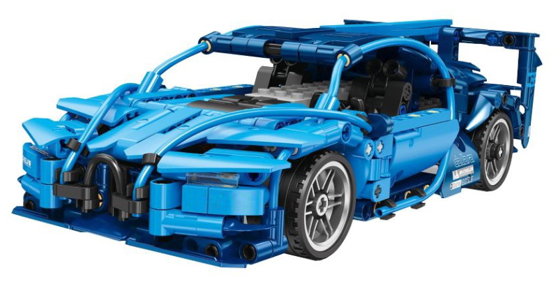 Stavebnice sportovní auto s RC ovládáním, 523 dílků, modré