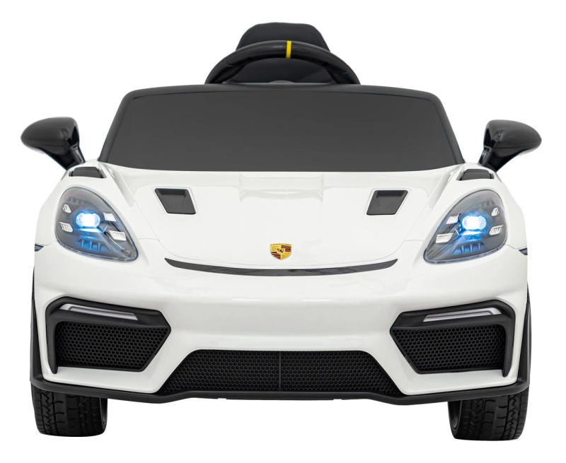 Elektrické autíčko Porsche 718 s MP4 audio panelem – Bílé