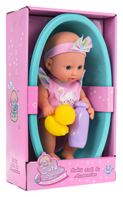 Majlo Toys panenka s vaničkou a příslušenstvím 26 cm