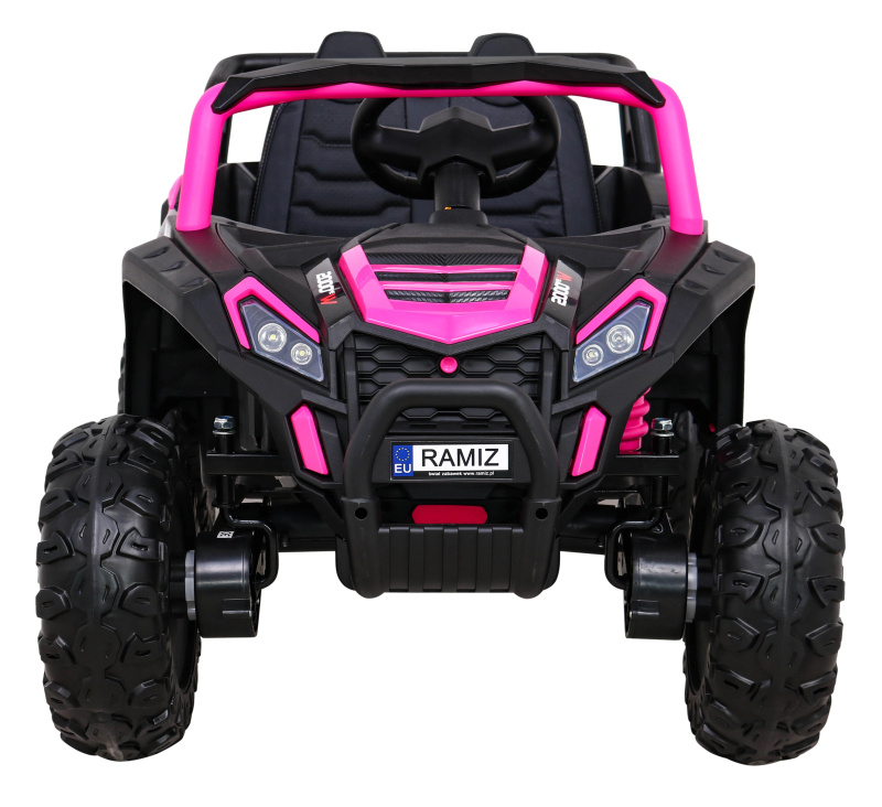 Buggy UTV 2000M mașină de curse cu baterie + sunete MP3 lumini + telecomandă + pornire lentă – Růžové