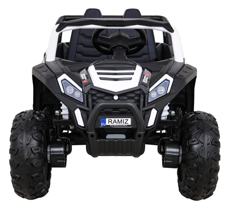 Buggy UTV 2000M mașină de curse cu baterie + sunete MP3 lumini + telecomandă + pornire lentă – Bílé