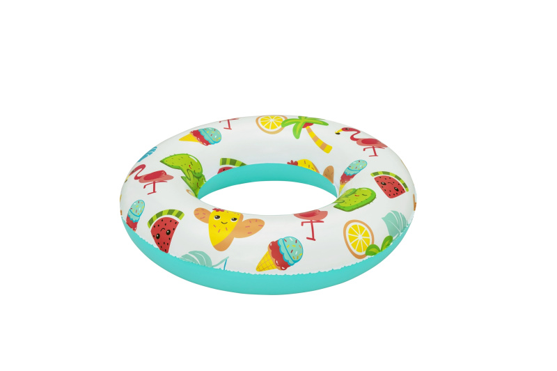 BESTWAY Tropics 61cm nafukovací plovací kruh Vinyl + bezpečnostní ventil