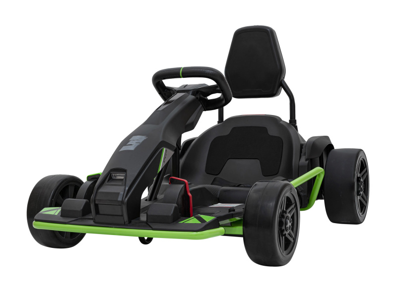 Elektrický driftovací gokart pro děti Fast 3, černý, 24V, 2×150 W, LED a rádio