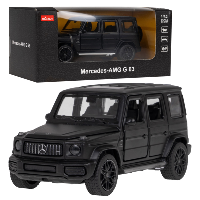 Model auta Mercedes‑AMG G 63 1:32 Rastar s kovovou karoserií a otevíracími prvky – Černá