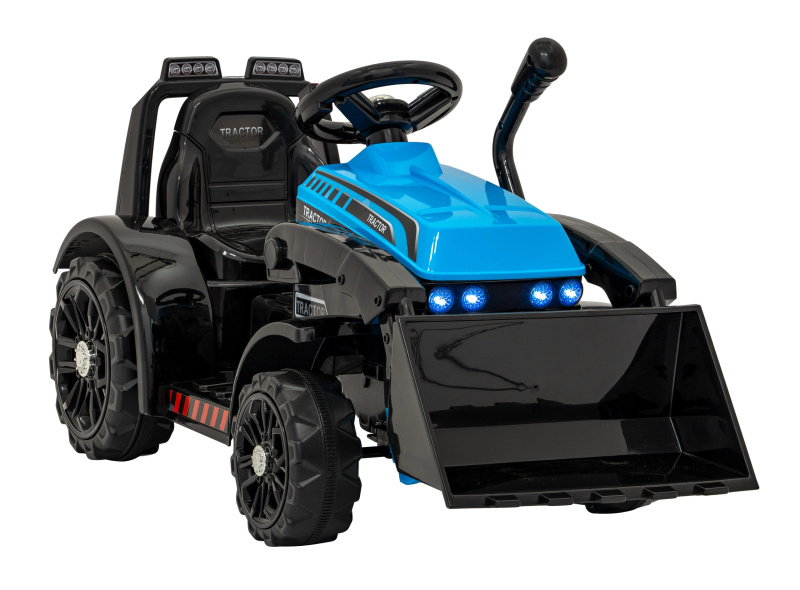 Dětský elektrický traktor s radlicí – Modrý