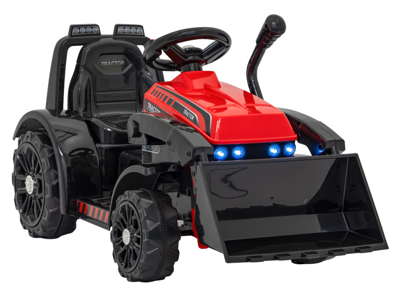 Dětský elektrický traktor s radlicí – Červený