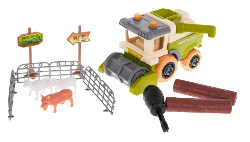 Majlo Toys Šroubovací kombajn s příslušenstvím Farm Truck
