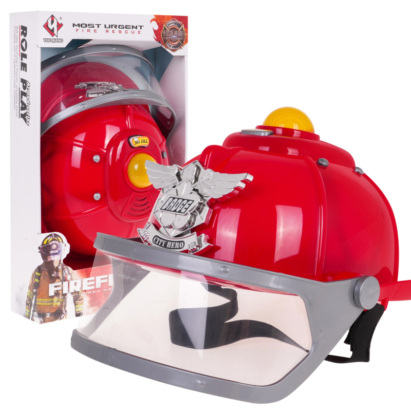 Interaktivní hasičská přilba pro děti 3+ se světly, sirénou a nastavitelným obvodem