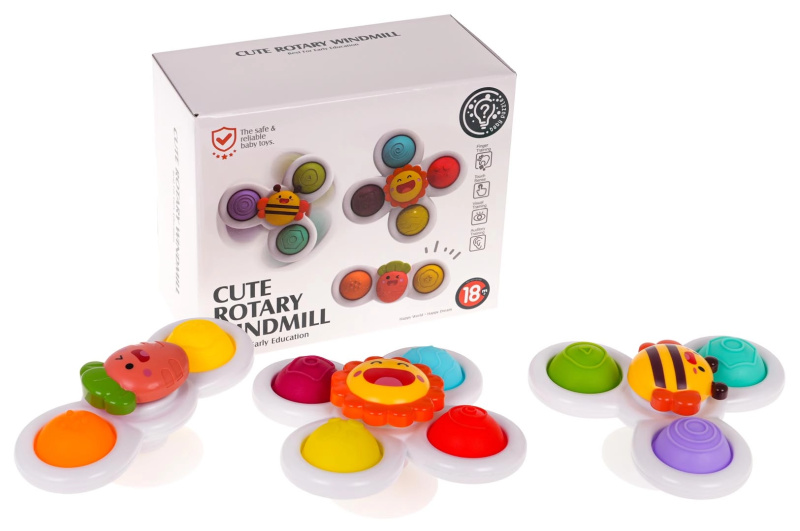 Sada senzorických spinnerů s přísavkami pro nejmenší