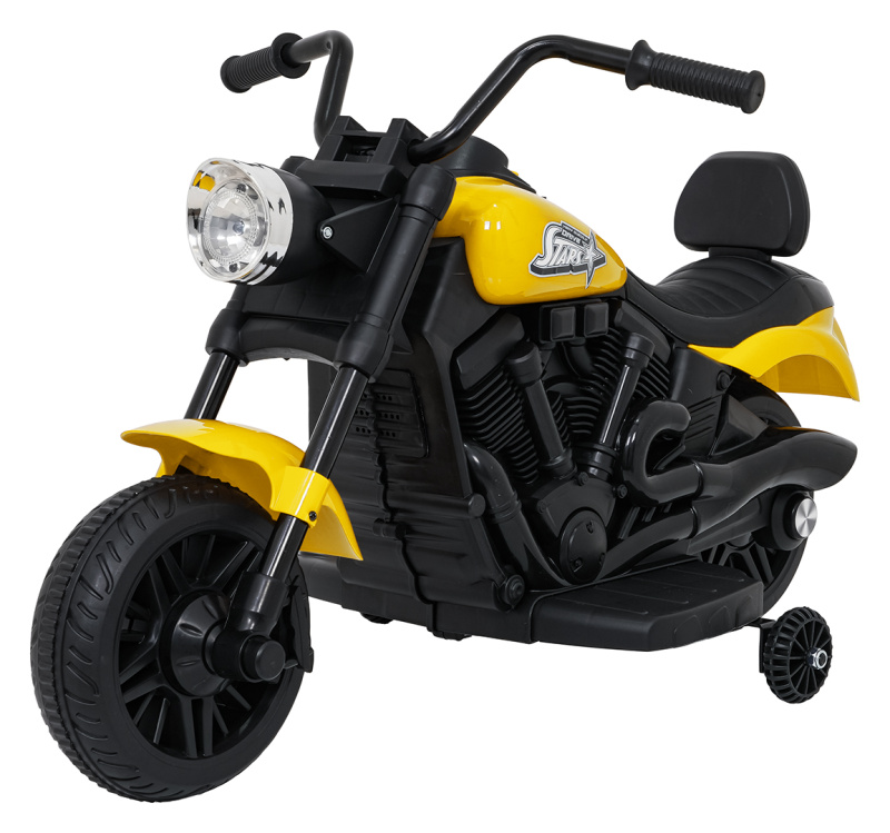 Dětská elektrická motorka STAR žlutá