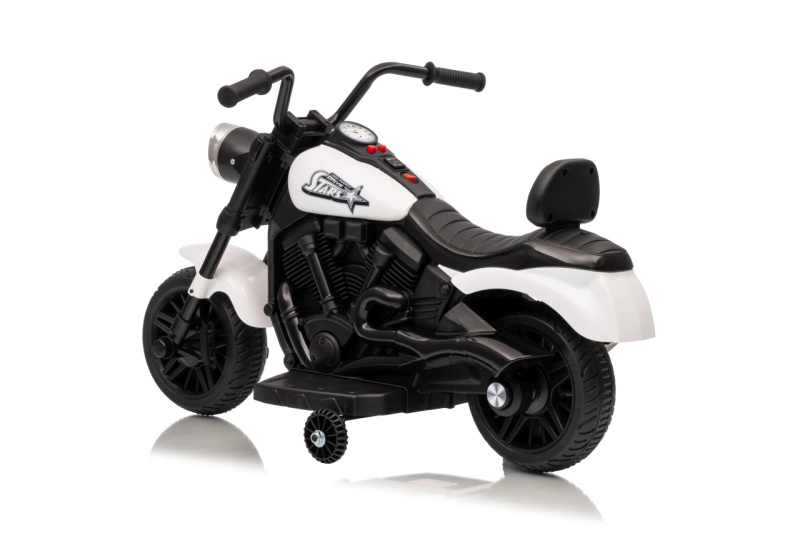 Dětská elektrická motorka Star bílá