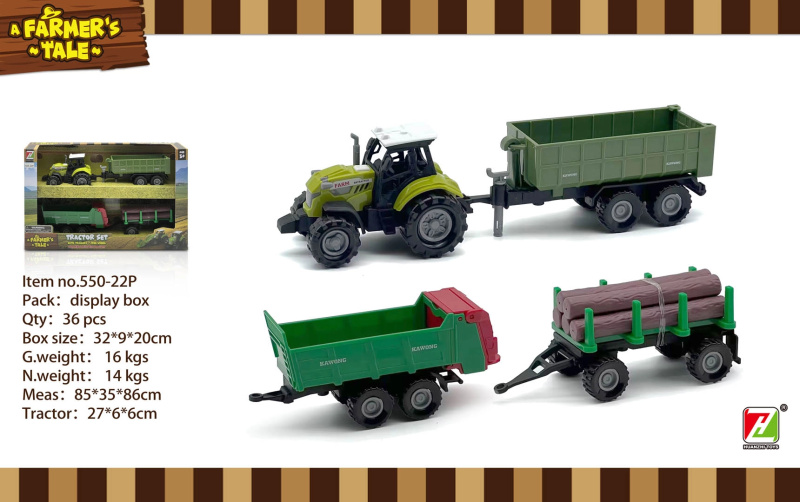 Traktor se světly, zvukem a návěsy v měřítku 1:48